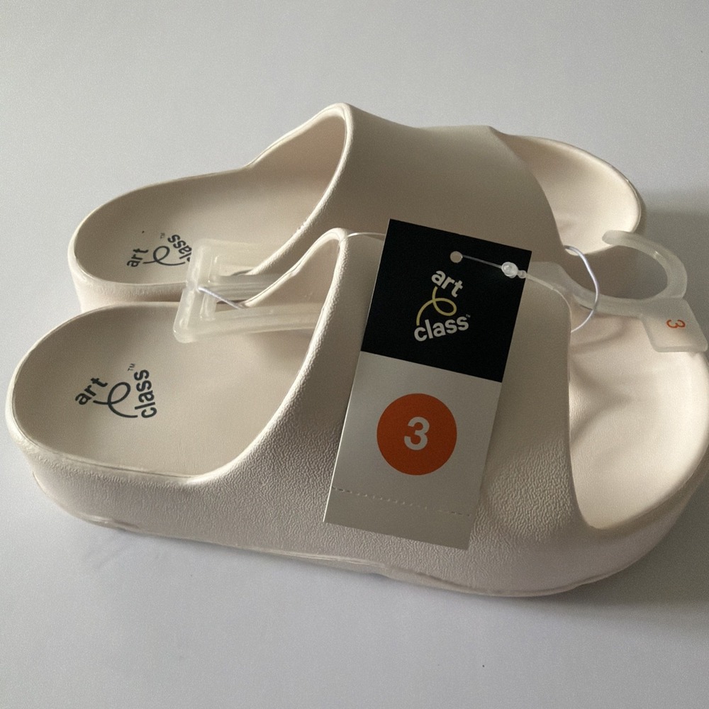 Art Class Kids Edie Platform Slide Sandals Off White Foam 3 Easy Wear 721